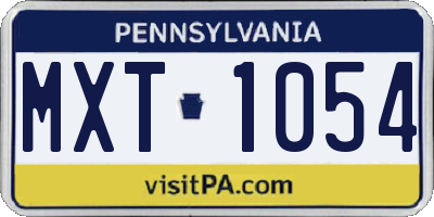 PA license plate MXT1054
