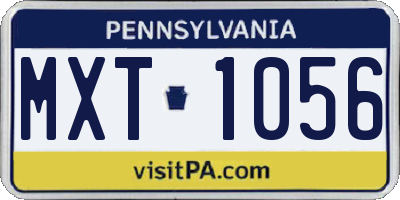 PA license plate MXT1056