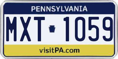 PA license plate MXT1059