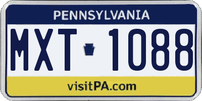 PA license plate MXT1088