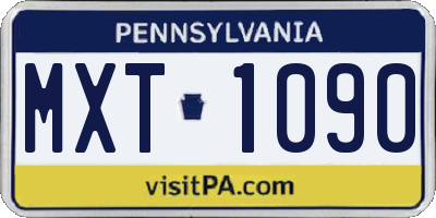 PA license plate MXT1090