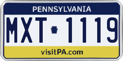 PA license plate MXT1119
