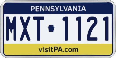 PA license plate MXT1121