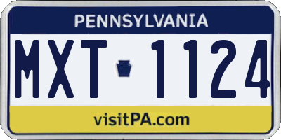 PA license plate MXT1124