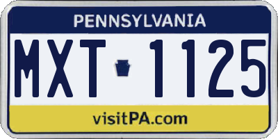 PA license plate MXT1125