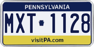 PA license plate MXT1128