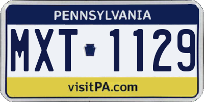 PA license plate MXT1129