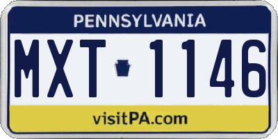 PA license plate MXT1146