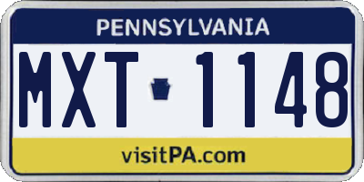PA license plate MXT1148