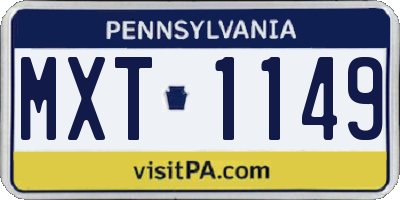 PA license plate MXT1149