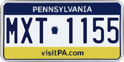PA license plate MXT1155