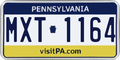 PA license plate MXT1164