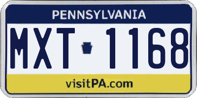 PA license plate MXT1168