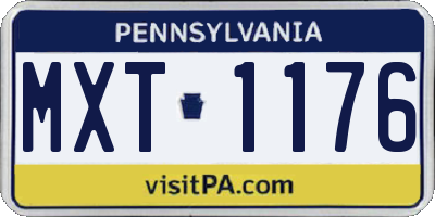 PA license plate MXT1176