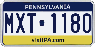 PA license plate MXT1180