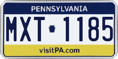 PA license plate MXT1185