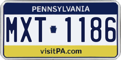 PA license plate MXT1186