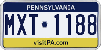 PA license plate MXT1188