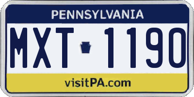 PA license plate MXT1190