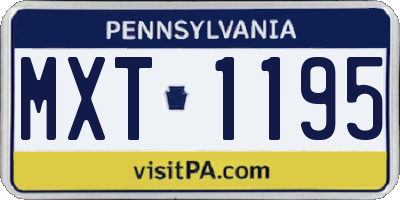PA license plate MXT1195
