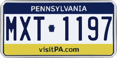 PA license plate MXT1197