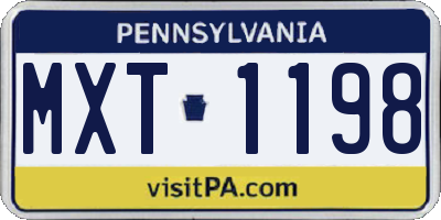 PA license plate MXT1198