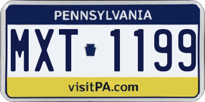 PA license plate MXT1199