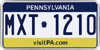 PA license plate MXT1210
