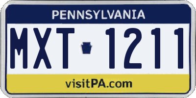 PA license plate MXT1211