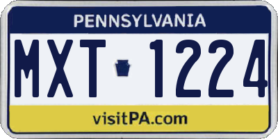 PA license plate MXT1224