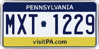 PA license plate MXT1229