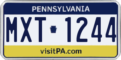 PA license plate MXT1244