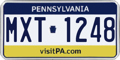 PA license plate MXT1248