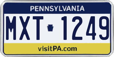 PA license plate MXT1249
