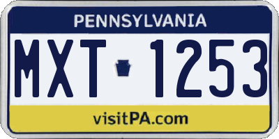PA license plate MXT1253