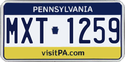 PA license plate MXT1259
