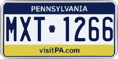 PA license plate MXT1266