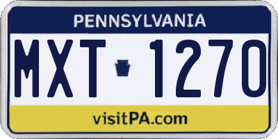PA license plate MXT1270