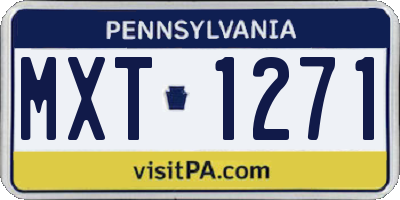 PA license plate MXT1271