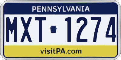 PA license plate MXT1274