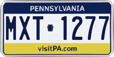 PA license plate MXT1277