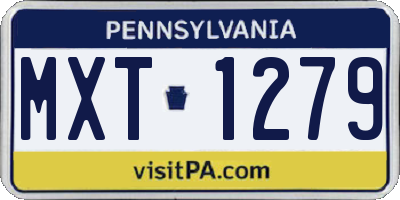 PA license plate MXT1279