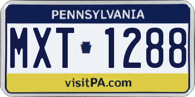 PA license plate MXT1288