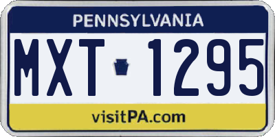 PA license plate MXT1295