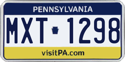 PA license plate MXT1298