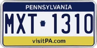 PA license plate MXT1310