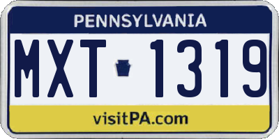 PA license plate MXT1319