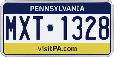 PA license plate MXT1328