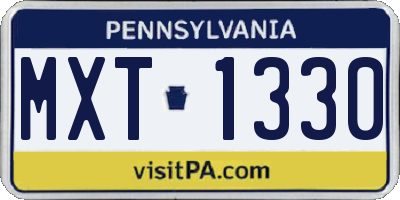 PA license plate MXT1330