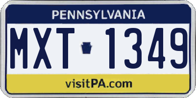 PA license plate MXT1349
